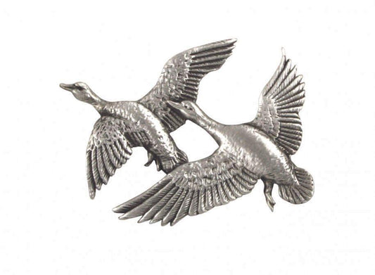 Flying Ducks Lapel Pin handcrafted from British Pewter