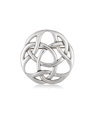 Intricate pewter brooch featuring Durrow knotwork design, perfect for formal wear by My Store.