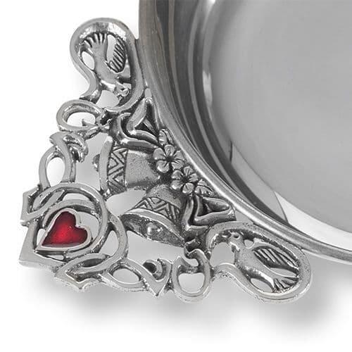Enamelled pewter wedding quaich bowl with Celtic design by My Store