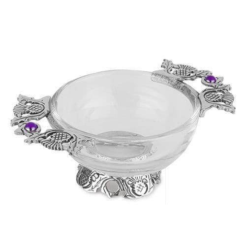 Quaich en Verre avec Chardon