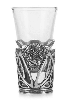 Porte-verre à shot en vache des Highlands