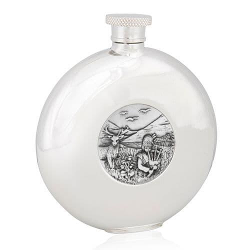 Highland Piper Round Flask