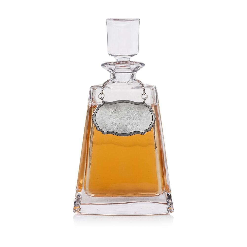 Luxury Decanter with Handmade Pewter Label - Customisable for Spirits