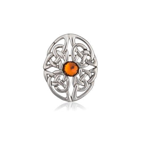 Broche en Étain avec Motif Pictish et Pierre