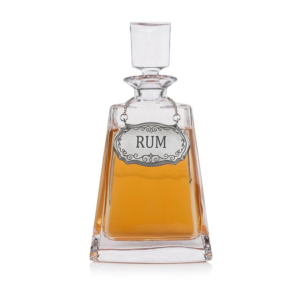 Luxury Decanter with Handmade Pewter Label - Customisable for Spirits