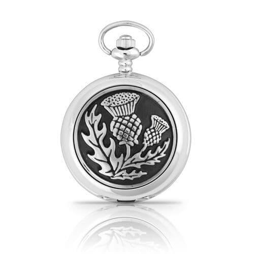 Scottish thistle design mechanical pocket watch by My Store with chain included and 17 jewels