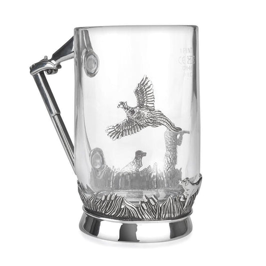 Chope en Verre avec Scène de Chasse
