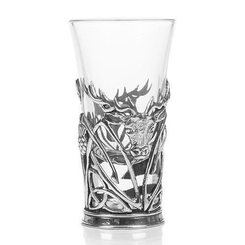 Porte-verre à shot en étain avec cerf