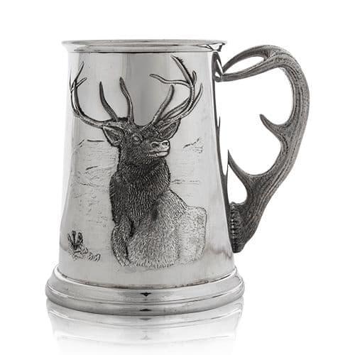Stag Tankard with Antler Handle