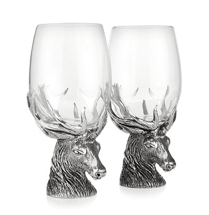 Stag Wine Glass Pair