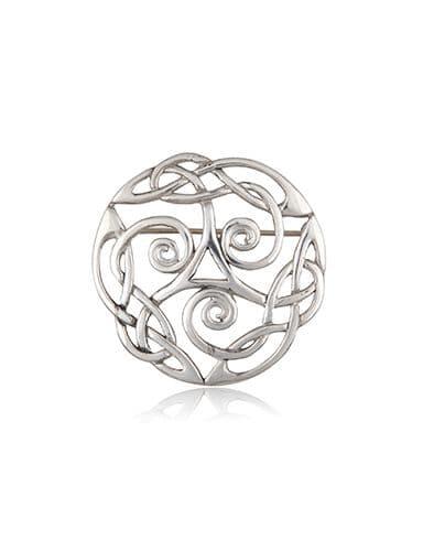 Broche en Étain Triple Spirale