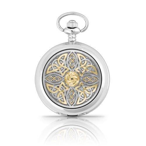 Montre de Poche Mécanique à Nœud Celtique Bicolore