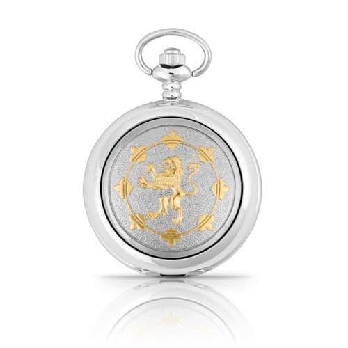 Two Tone Rampant Lion Mechanical Pocket Watch