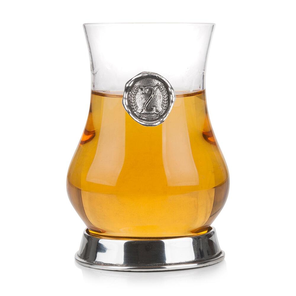 Personalisierbares Whisky-Glas mit Zinn-Monogramm